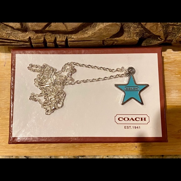 RARE! Coach Enamel Star .925 Sterling Necklace - Picture 3 of 4